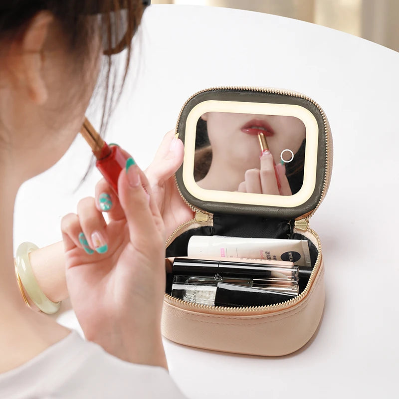 LEATHER MAKE UP BAG