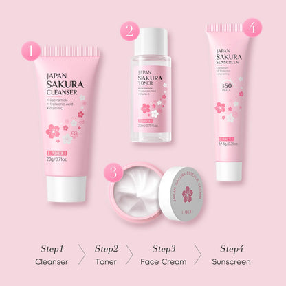 Skincare Set 4 Piece Kit Cleanser