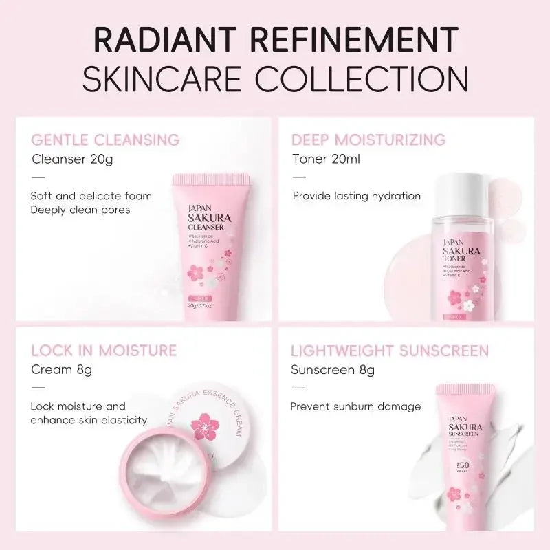 Skincare Set 4 Piece Kit Cleanser