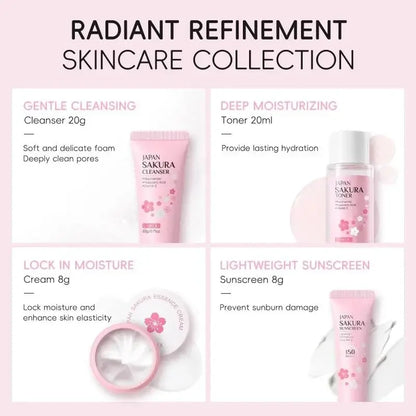 Skincare Set 4 Piece Kit Cleanser