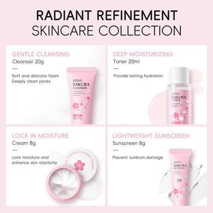 Skincare Set 4 Piece Kit Cleanser