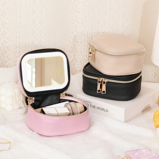 LEATHER MAKE UP BAG