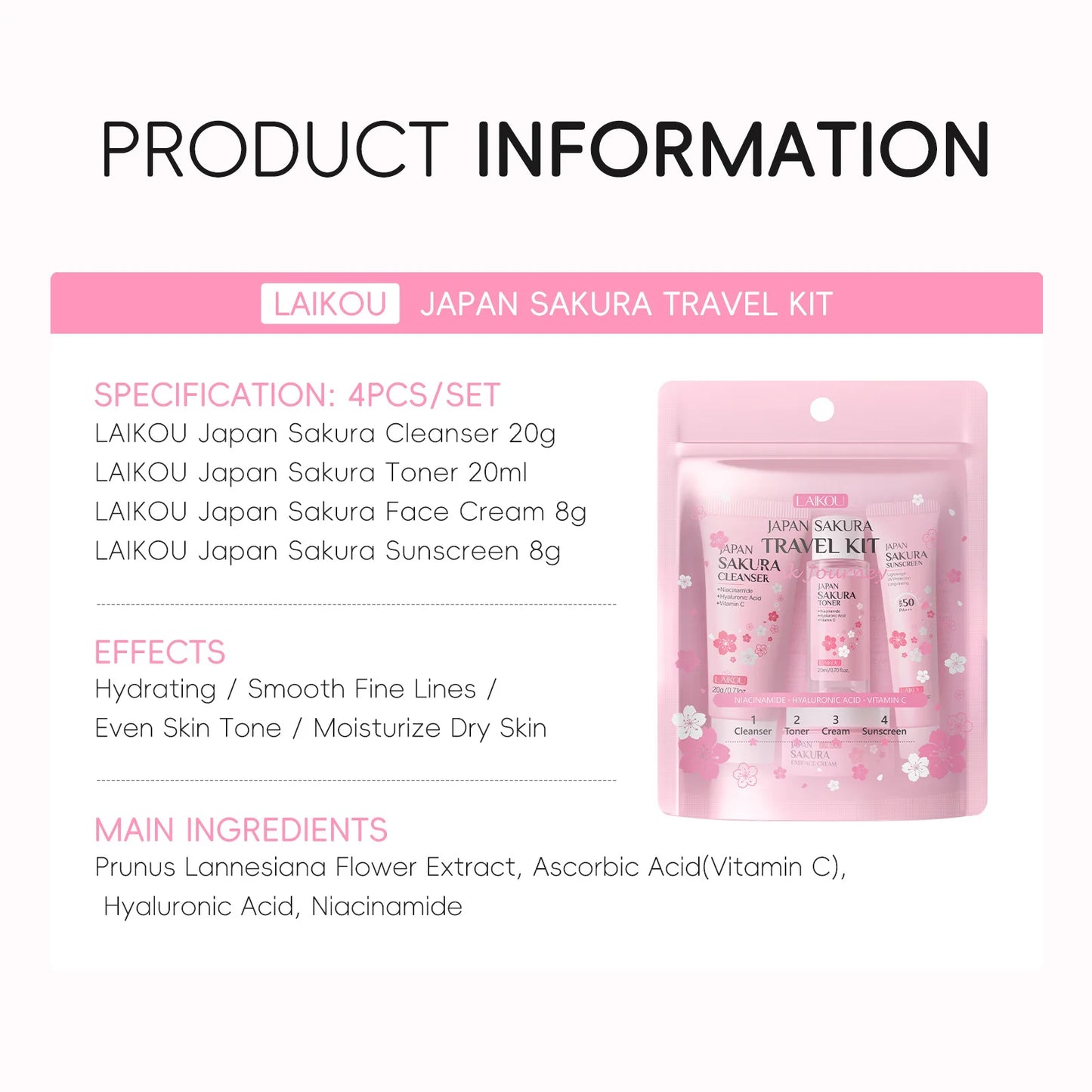 Skincare Set 4 Piece Kit Cleanser