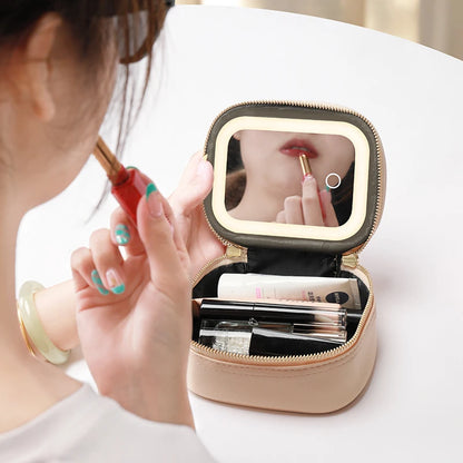 LEATHER MAKE UP BAG